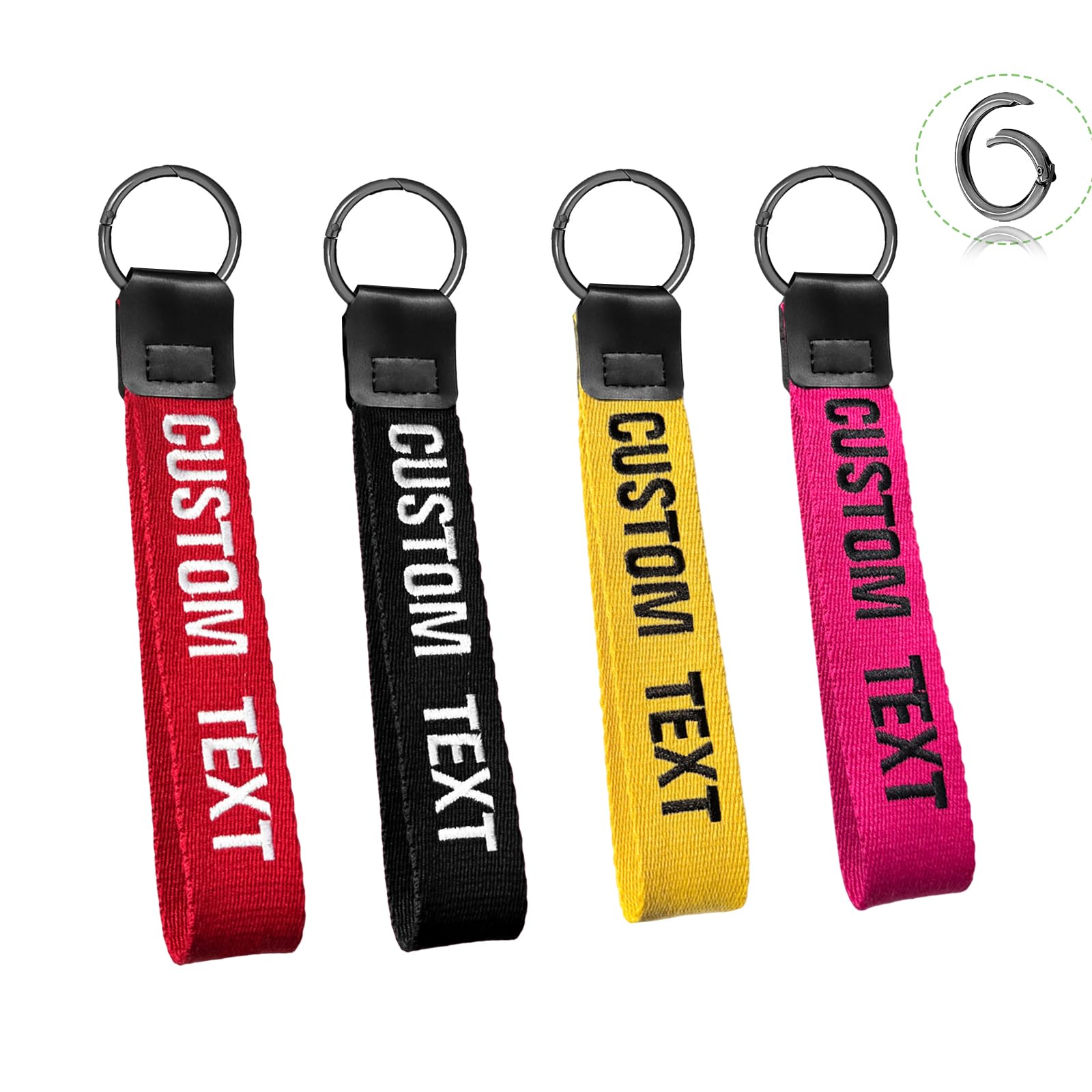 Graceful life Custom Embroidered Keychain, Personalized Wristlet Key chain with Your text/Number, big key tag for Women/Men