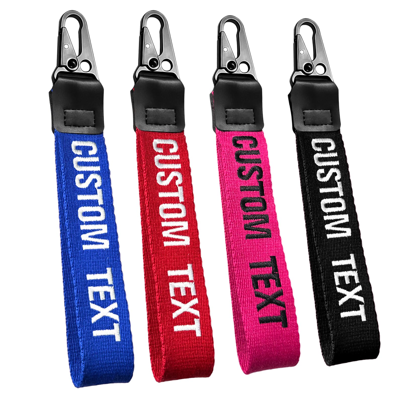 Graceful life Custom Embroidered Keychain, Personalized Wristlet Key chain with Your text/Number, big key tag for Women/Men